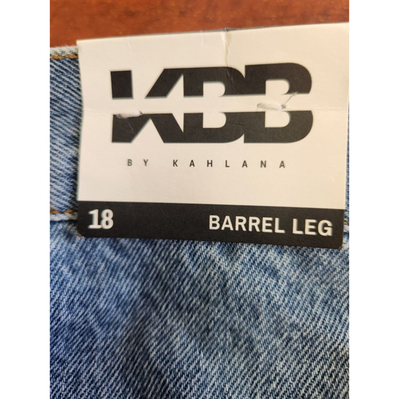KBB by Kahlana Plus Size 18 Blue Barrel Leg Jeans - Picture 7 of 12